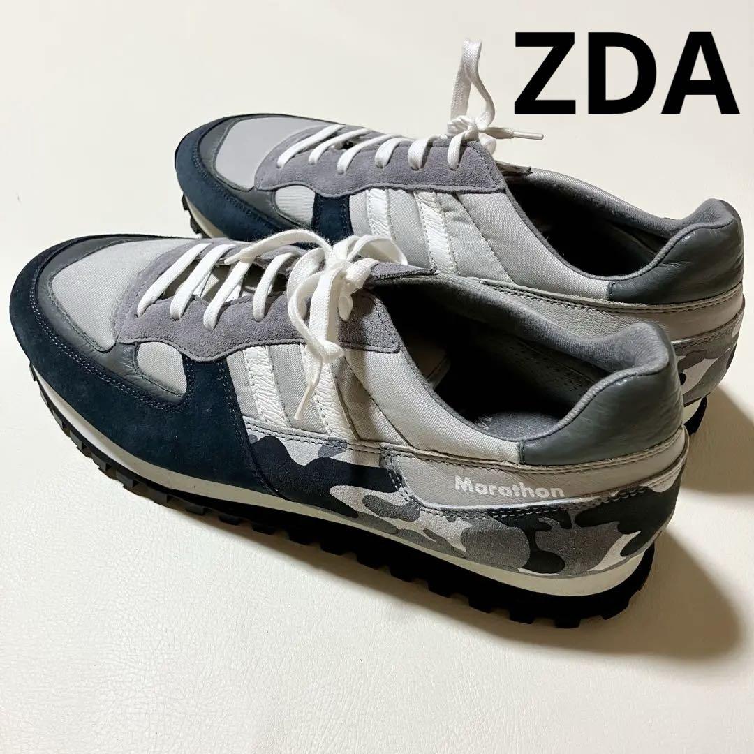 ZDA × 5351別注 カモフラレザーラインスニーカー 28-28.5cm相当