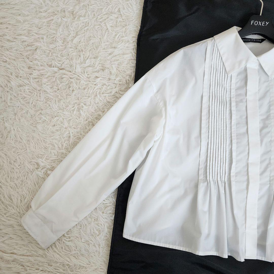【極美品】近年 22SS ミズイロインド ピンタックショートシャツ ワイド F