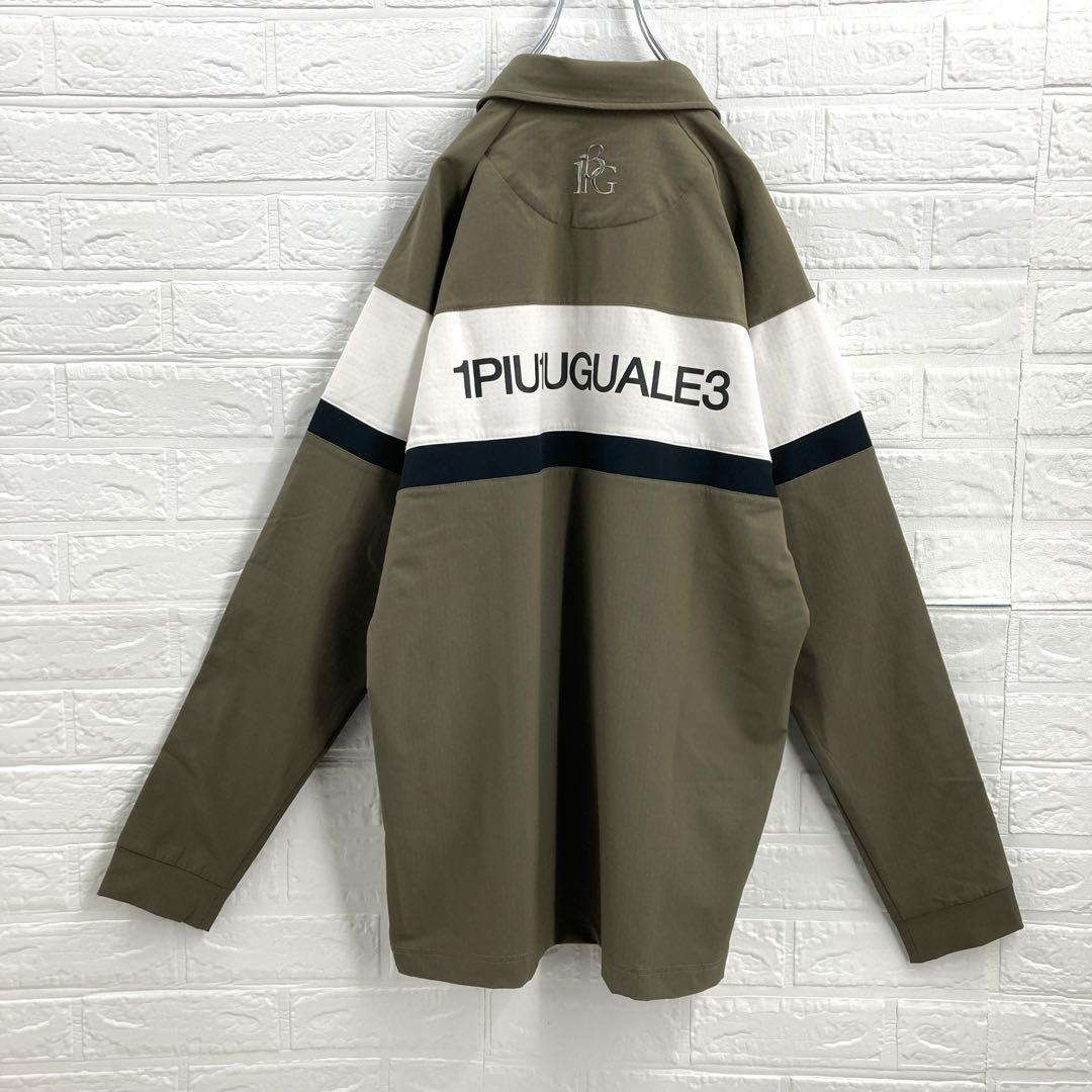 【極美品】ウノピゥウノウグァーレトレ ゴルフ 刺繍ロゴ 長袖 ポロシャツ Ⅵ 1PIU1UGUALE3 GOLF 長袖ポロシャツ M L ウノピゥウノウグァー