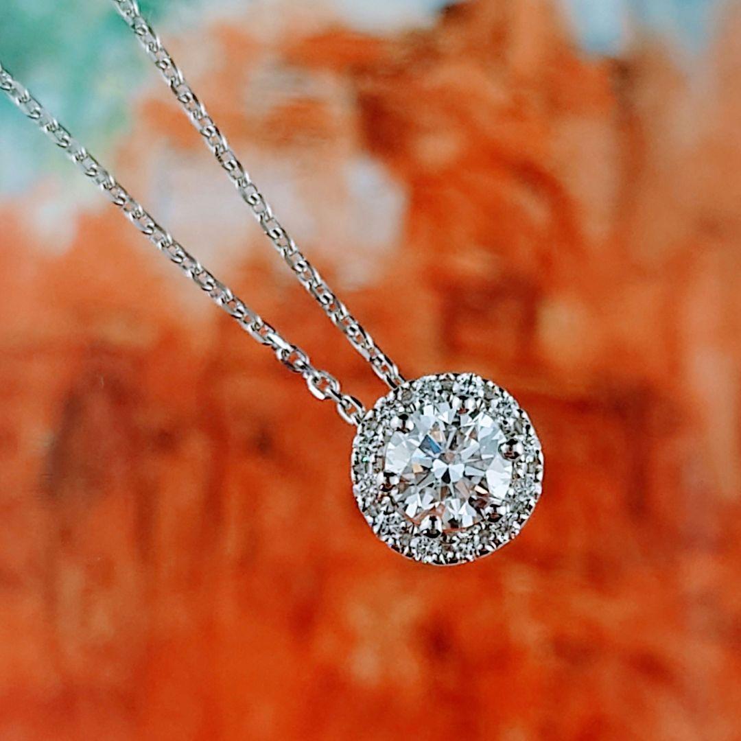 Ptダイヤモンドネックレス プラチナ ダイヤ 鑑定書付き 一粒石