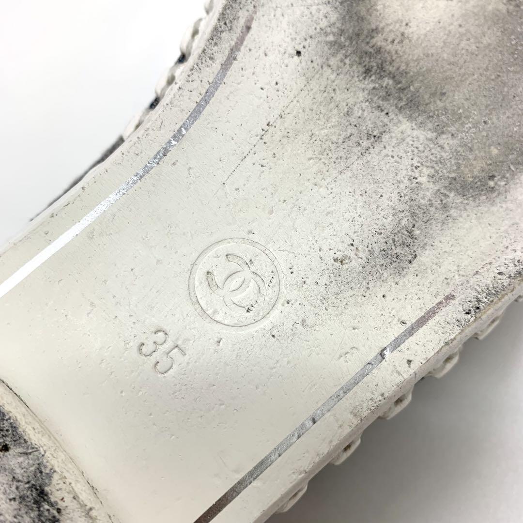 シャネル ココマーク デニム フラットシューズ グレー系