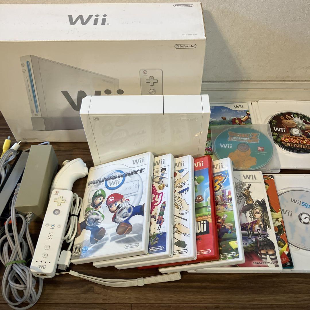 wii 本体 付属品 ソフト付き Nintendo Wii 本体 付属品セット ソフト10本 - メルカリ