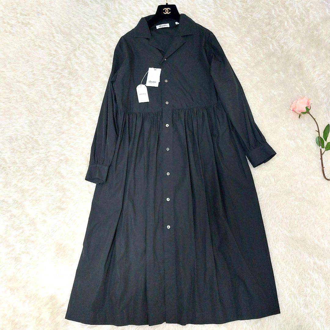 新品タグ付き✨ジムフレックス　シャツワンピース　ゆったりサイズ　ロング　黒　14