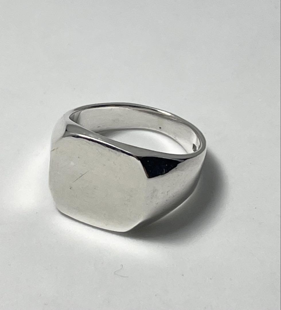 【ラッピング不可】 シルバーリングスクエア指輪印台SILVERシグネット銀細工シンプル アクセサリー