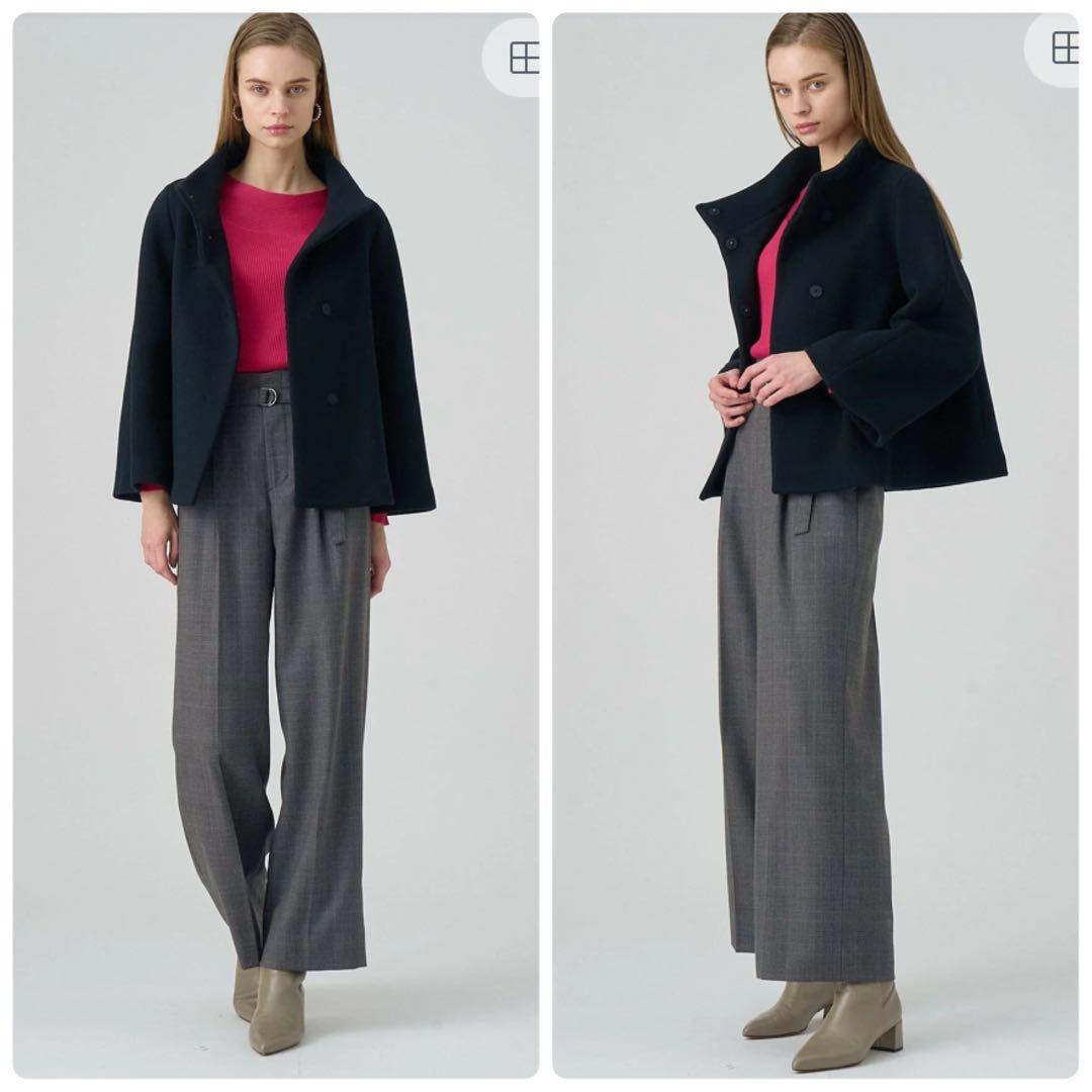 美品✨人気 アナイ ANAYI ウールビーバーショートコート ネイビー 美品✨人気 アナイ ANAYI ウールビーバーショートコート ネイビー