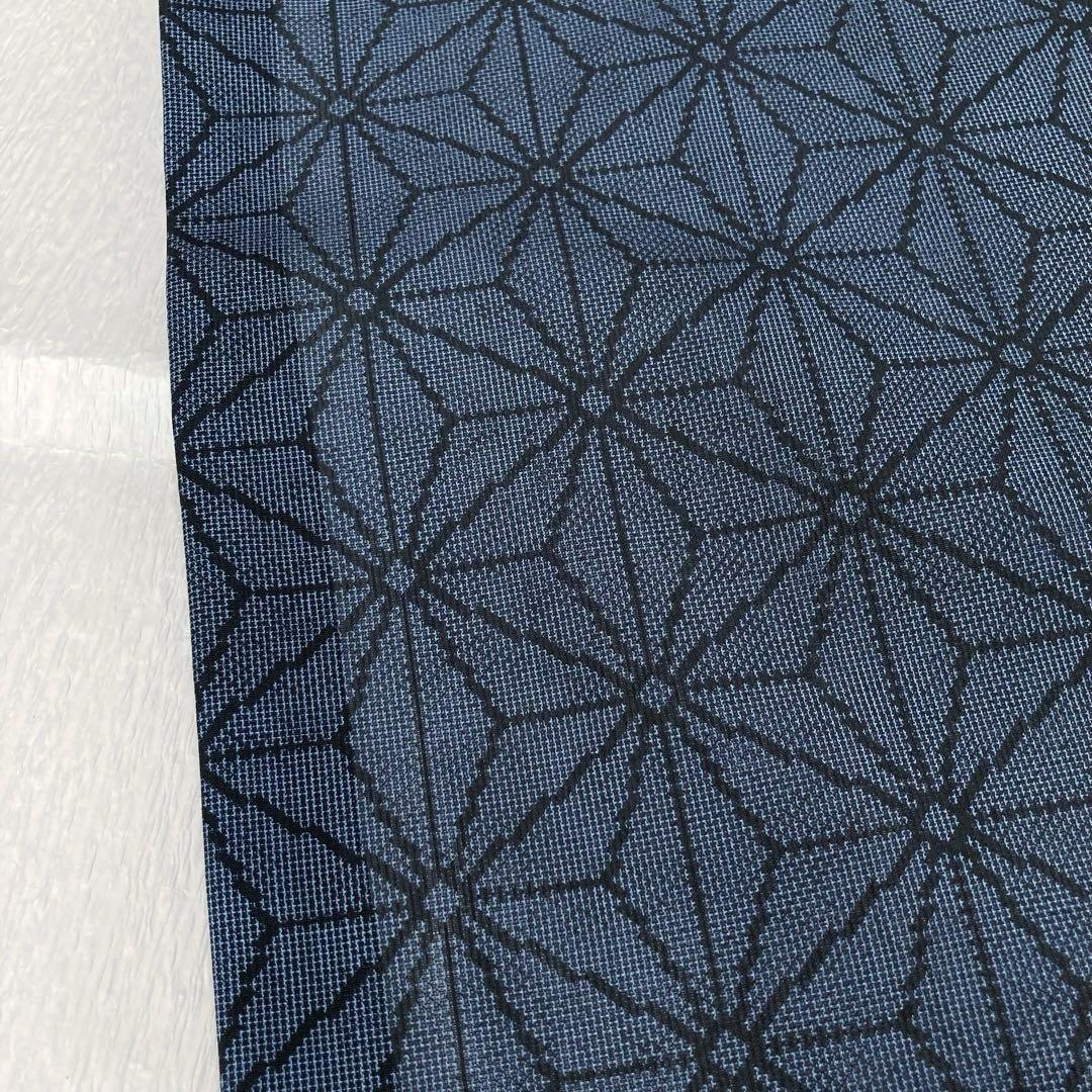 良品✨】東レシルック 洗える着物 夏物 紗 小紋 藍色 麻の葉
