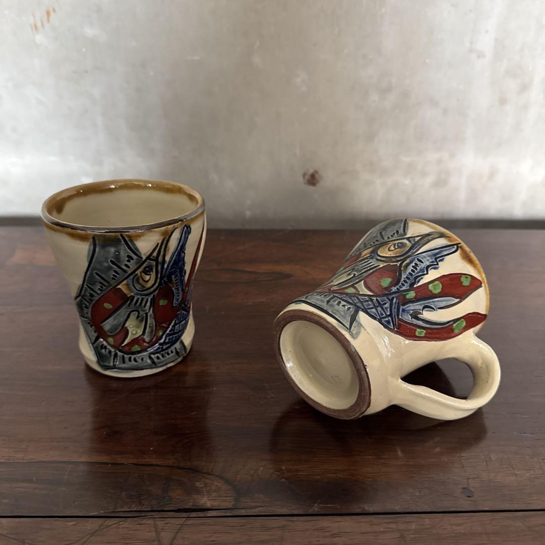 壺屋焼　新垣 修 作 琉球赤絵蕎麦茶碗（そばマカイ）2 壺屋焼 新垣 修 作 琉球赤絵蕎麦茶碗（そばマカイ）2（Amazon.co