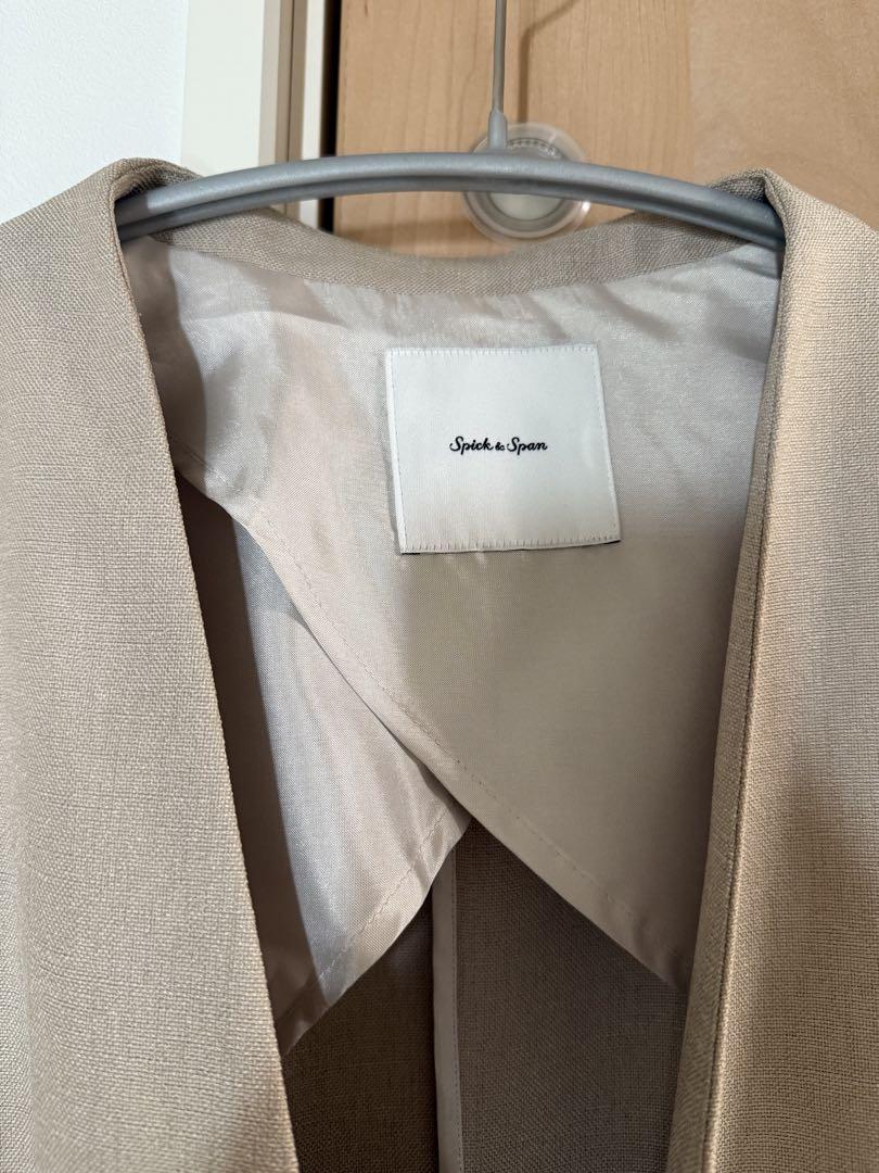 【美品か】Spick & Span リネンノーカラージャケット