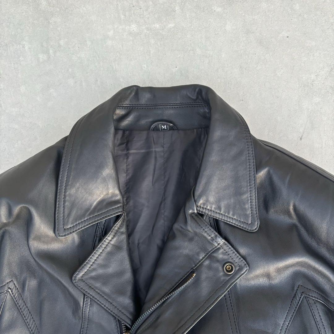 最高級　短丈 本革 ショート丈レザージャケット vintage 90s’ 黒