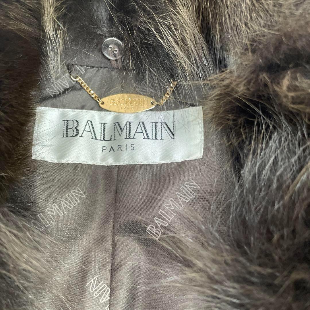 ✨BALMAIN✨バルマン✨シルク100%✨フェザー✨ブルーフォックス