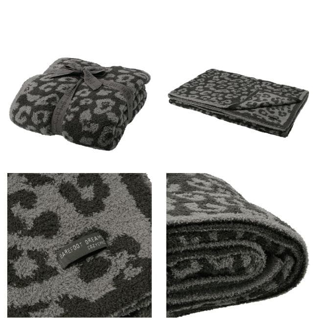 新品 ベアフット ドリームズ コージーシック スロー ヒョウ柄 グレー 新品 ベアフット ドリームズ コージーシック スロー ヒョウ柄 グレー