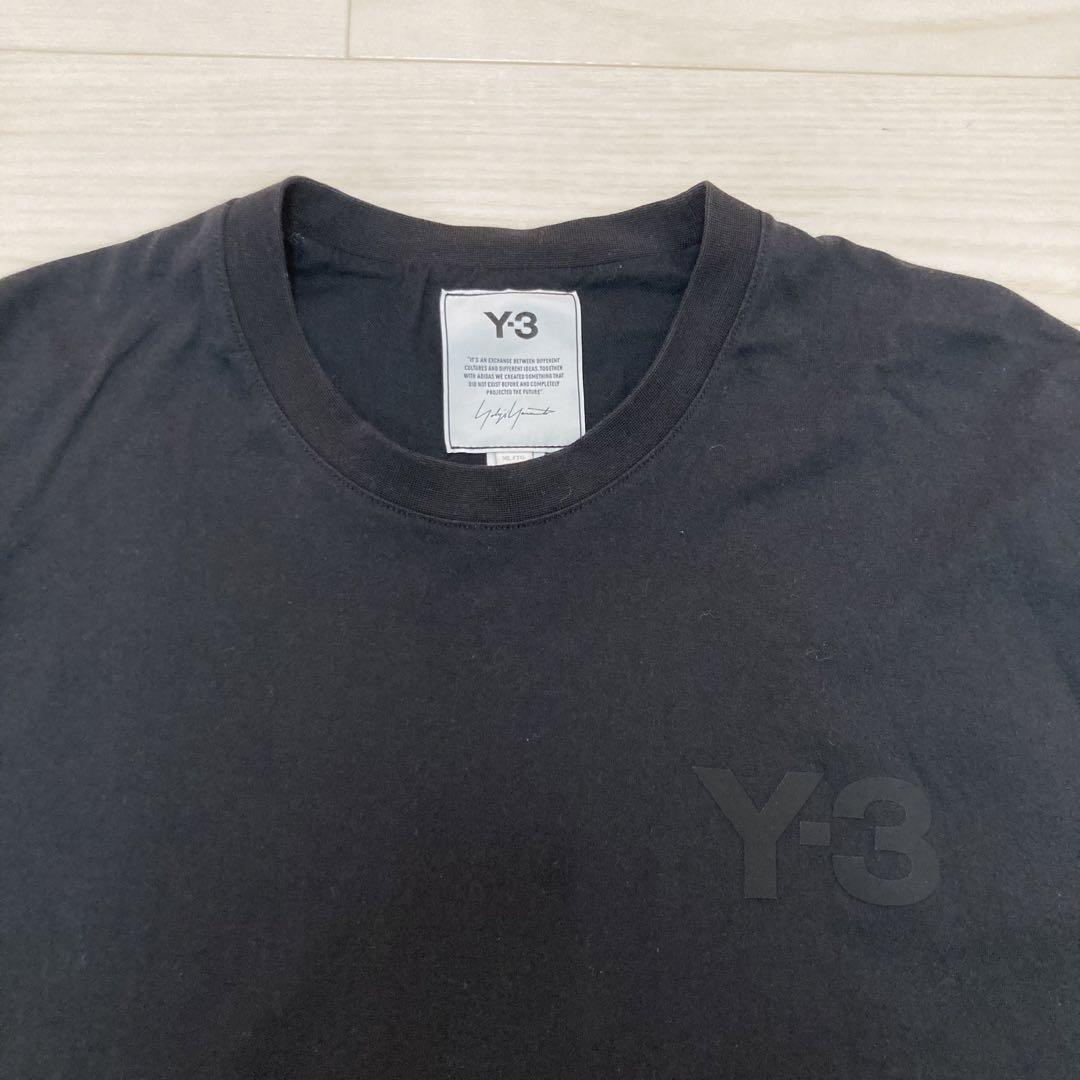 Y-3 Black XL T-Shirt with Rubber Logo, Casual Short Sleeve
