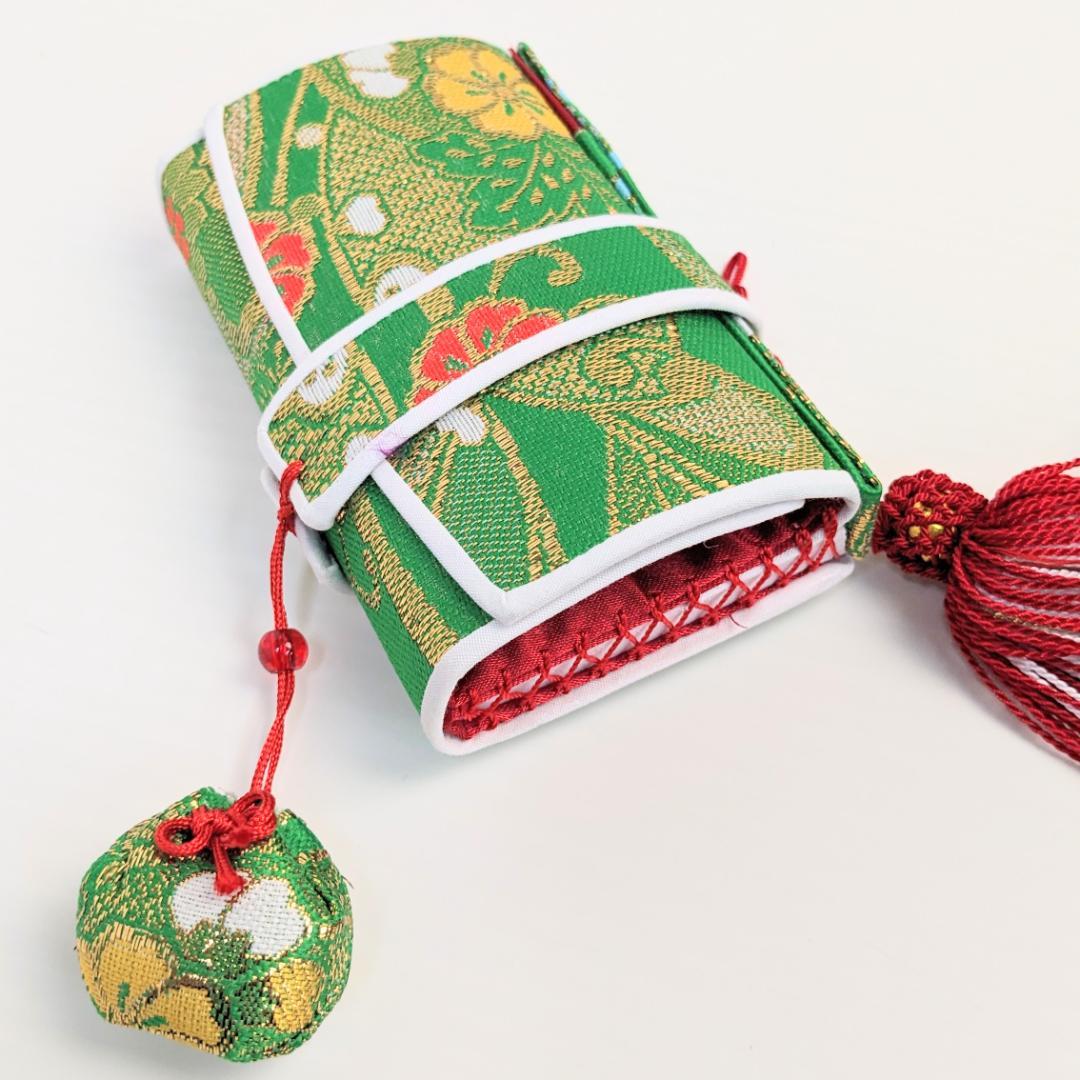 七五三 7歳 四つ身用 草履バッグ 筥迫セット 緑 グリーン 七五三 箱 七五三 7歳 四つ身用 草履バッグ 筥迫セット 緑 グリーン 七五三 箱