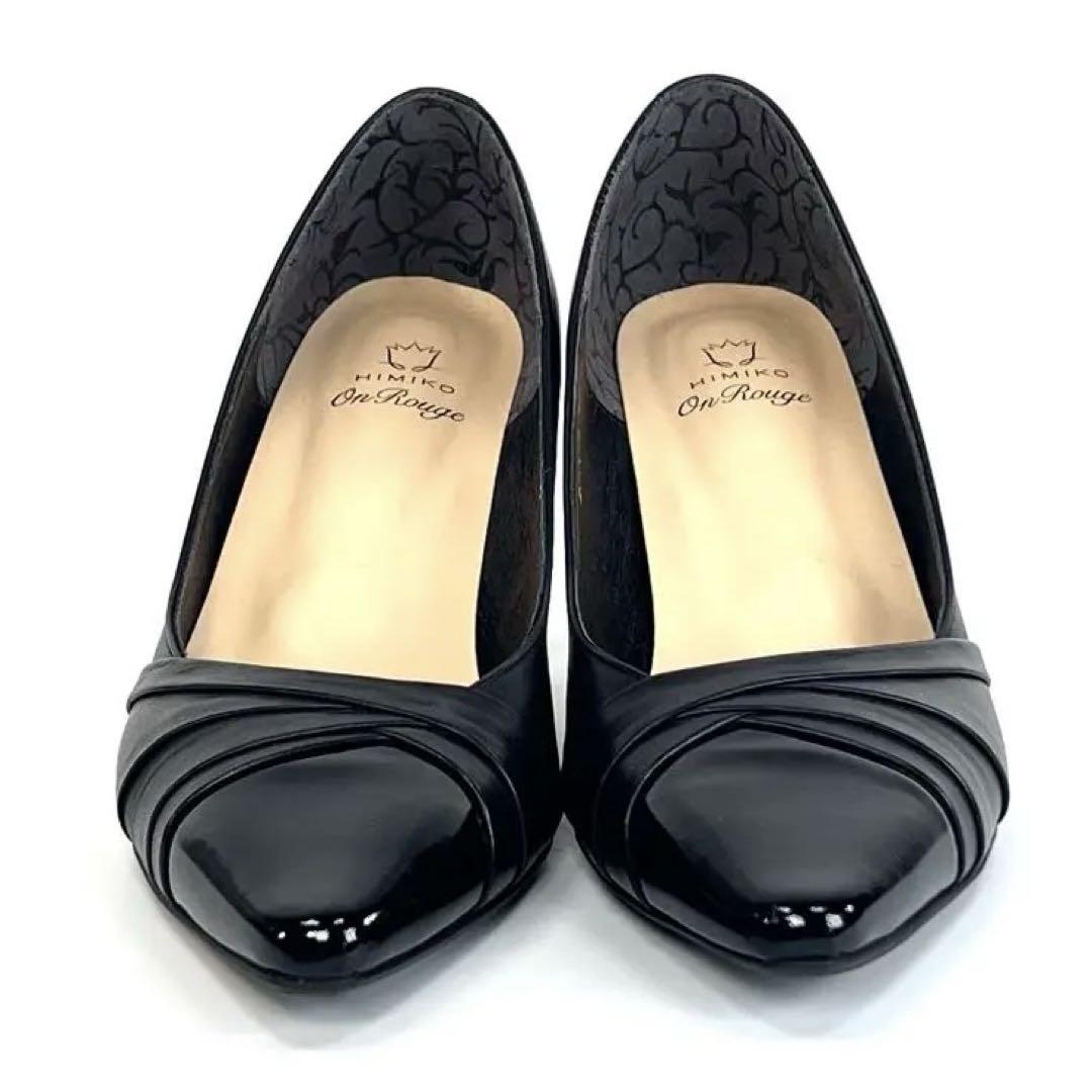 ほぼ新品】卑弥呼 ポインテッドトゥ レザー エナメル パンプス