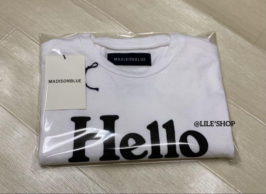 MADISONBLUE✨HELLO CREW NECK TEE　ホワイト　01 新品 MADISONBLUE マディソンブルー HELLO CREW NECK TEE T