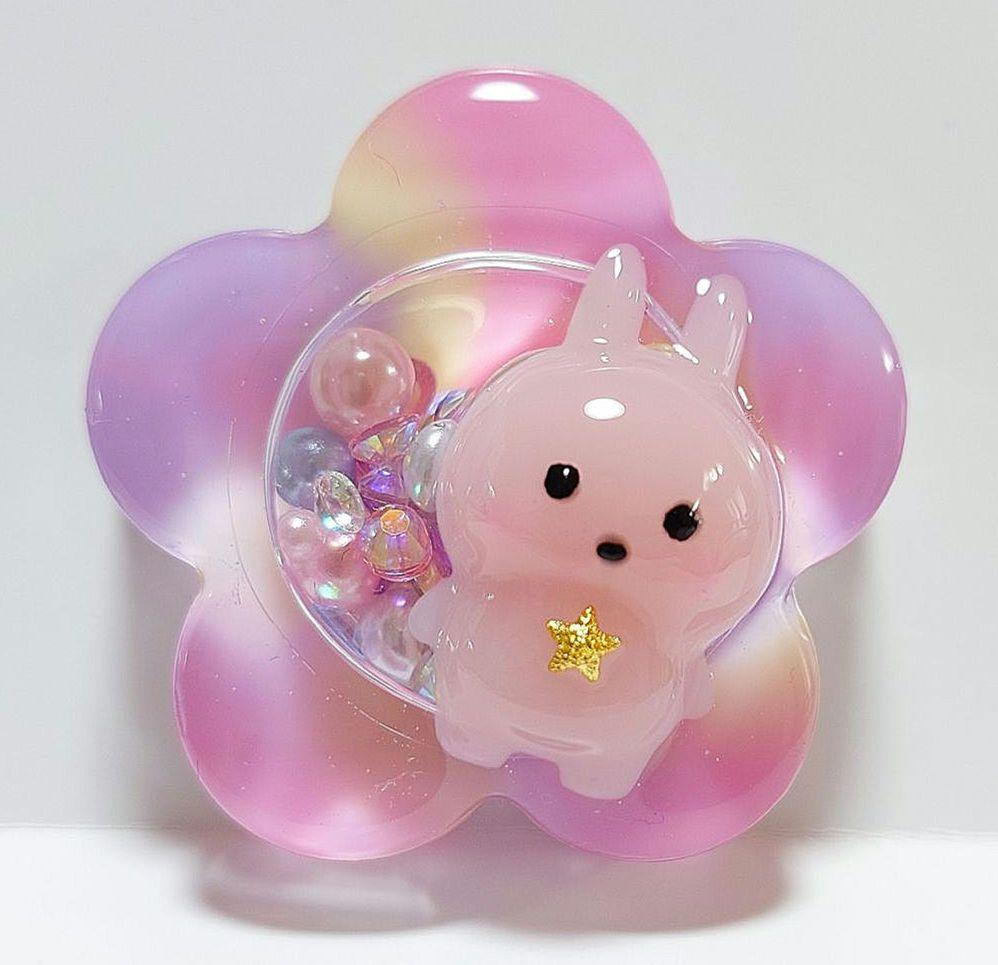 ✩.*˚お花動物シリーズ①✩.*レジン ヘアゴム ブローチ