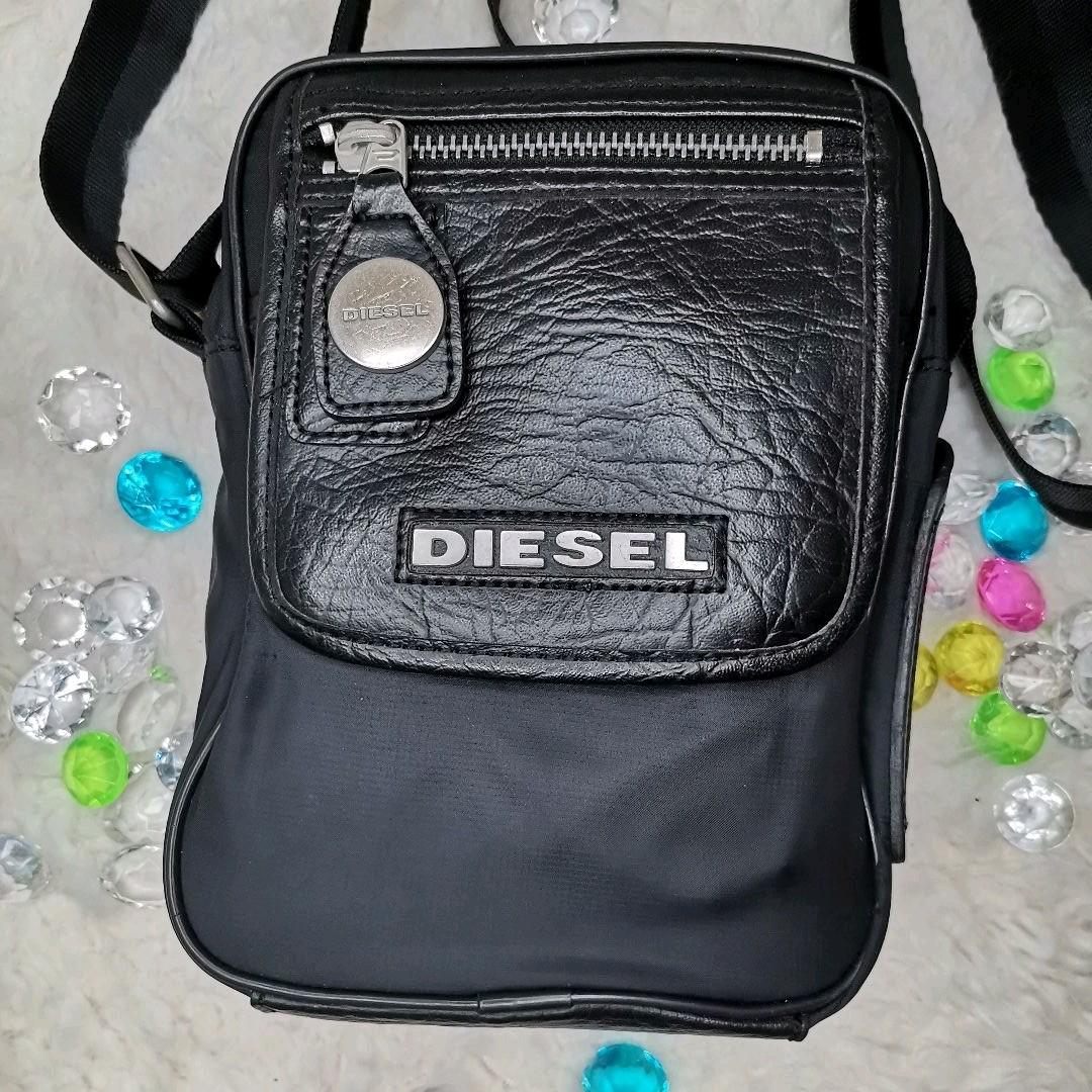 ップボタン⊹ 未使用♡DIESEL 高級シボ革 ショルダーバッグ♡ J4syO-m72175952816 ディーゼル ➮レザー