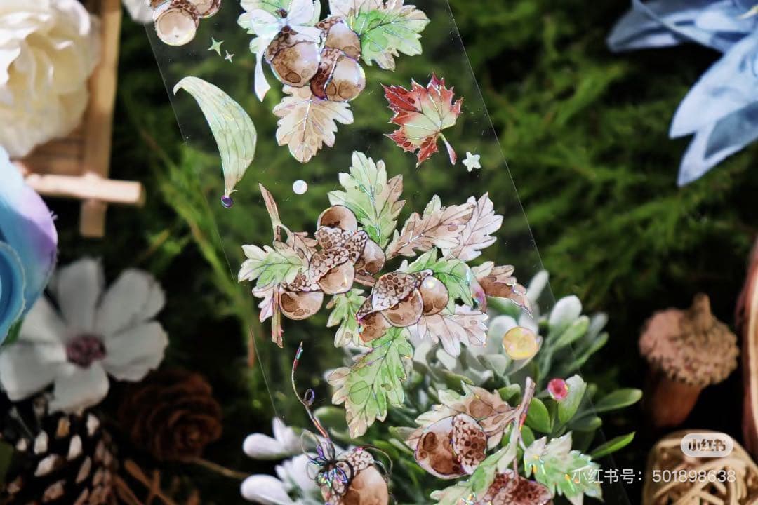 【8531】海外　マステ　3/5/巻売り　貝殻光マスキングテープ