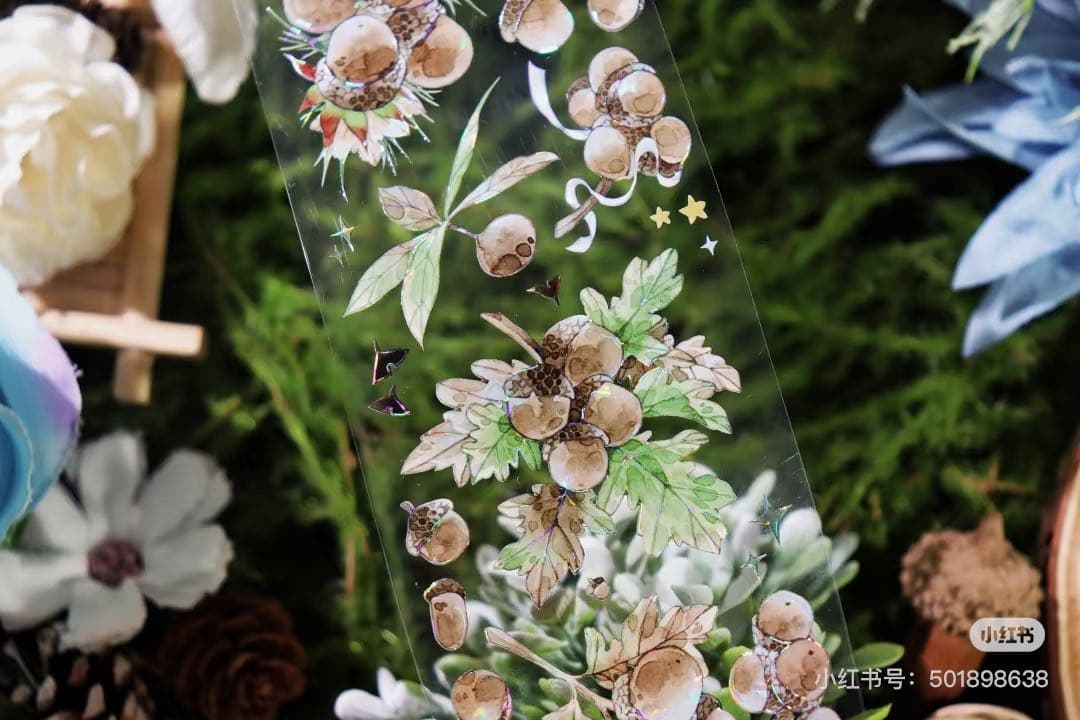 【8531】海外　マステ　3/5/巻売り　貝殻光マスキングテープ