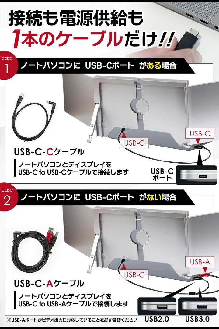 トリプル デュアルディスプレイ ダブルモニター Mac対応 軽量 モバイル