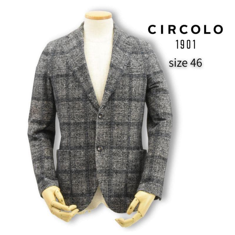 極美品◇チルコロ◇ペイン柄ジャージジャケット◇サイズ46◇グレー系◇秋冬