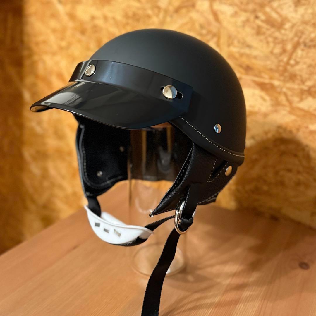 ハーフヘルメット　ショーティー　ブラックアウトレット　検buco bell ハーフヘルメット ショーティー ツヤなし XL ポリス 検BELL Buco