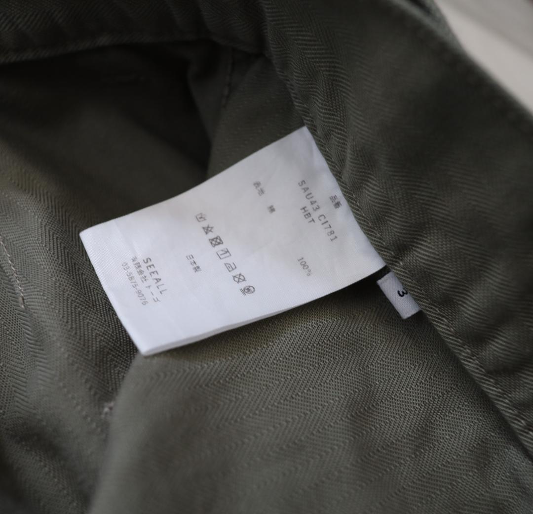 50%OFF 別注 SEEALL ciota サイズ3 オリーブ PANTS M-43/HBT パンツ