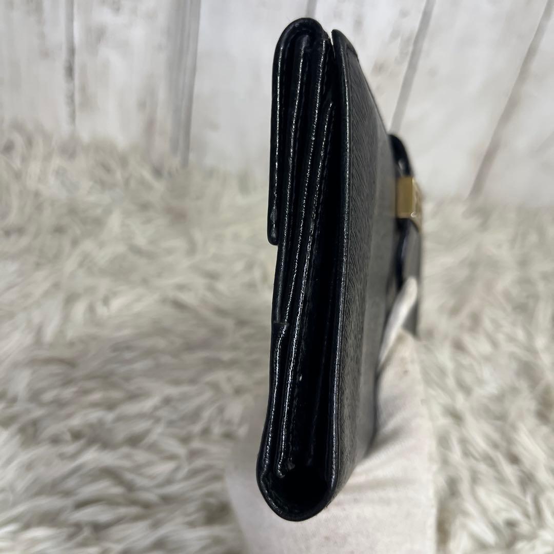 FENDI フェンディ ロゴ 長財布 折り財布　レザー　ブラック