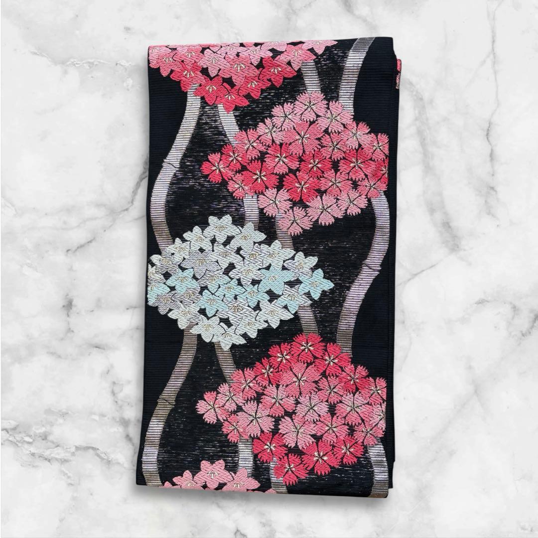 【希少・超美品】絽の袋帯 撫子文様 若向き 訪問着・振袖に 【希少・超美品】絽の袋帯 撫子文様 若向き 訪問着・振袖に