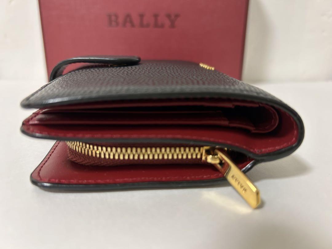 BALLY ブラックレザー 二つ折り財布