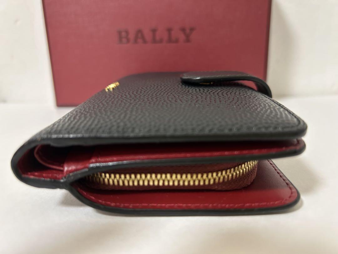 BALLY ブラックレザー 二つ折り財布
