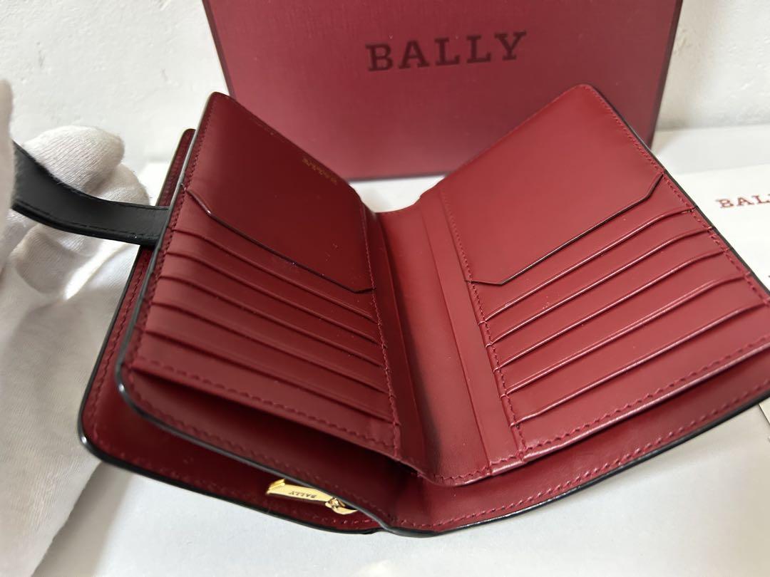 BALLY ブラックレザー 二つ折り財布