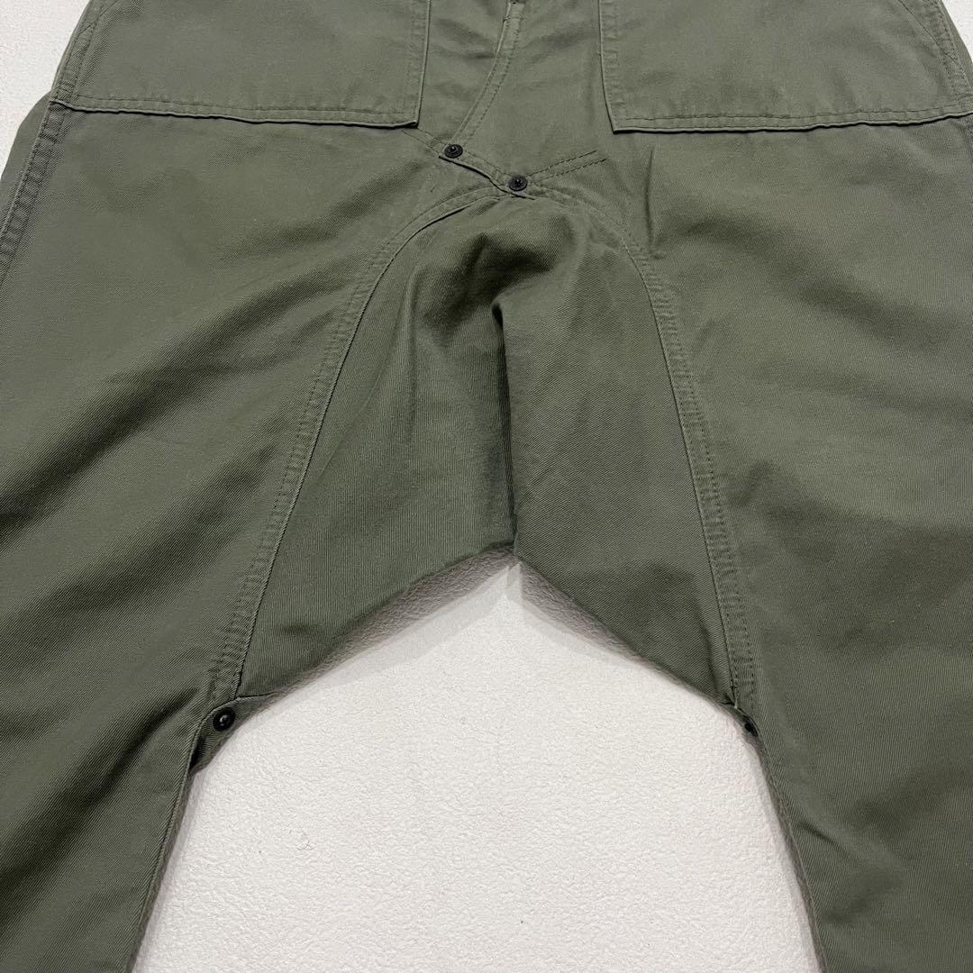 GANRYU サルエルパンツ　ベイカーパンツ型 GANRYU 美品 2015 ベイカー サルエル パンツ S グリーン カーキ