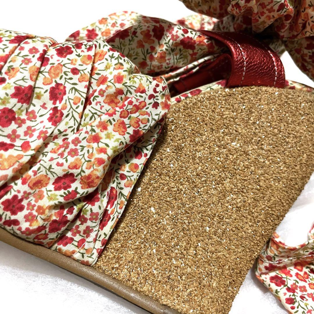 vivienne westwood 小花柄 コットン リボン サンダル