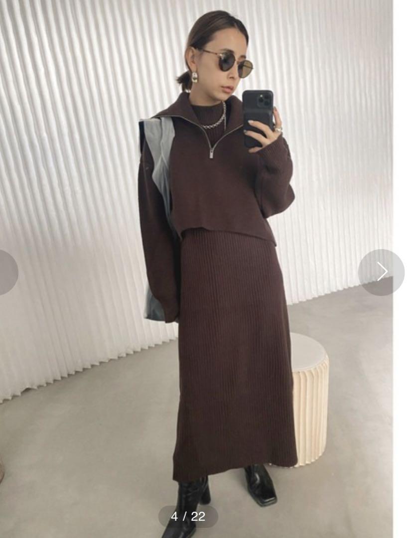 BIG COLLAR SET KNIT DRESS