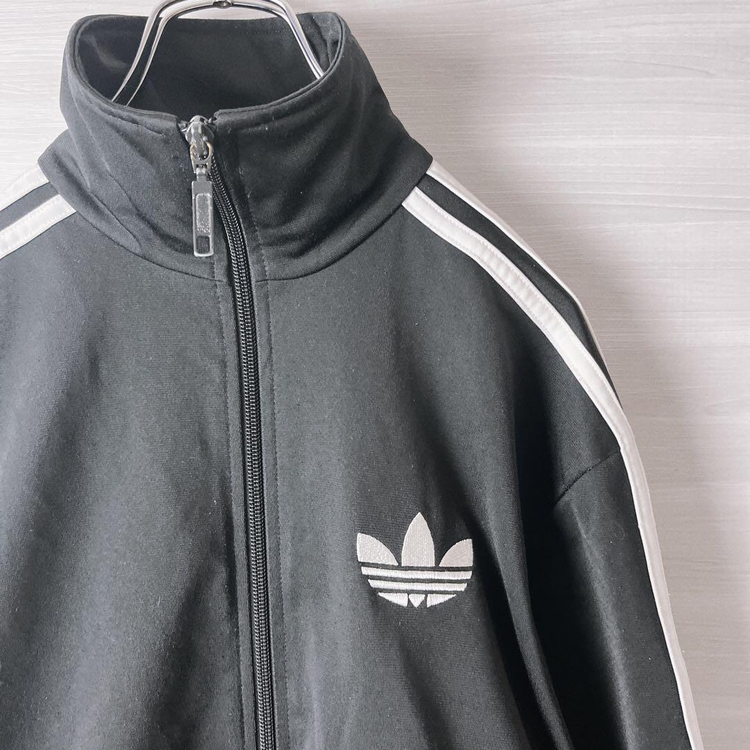 adidas ファイヤーバード　トラックジャケット　ジャージ　黒　古着