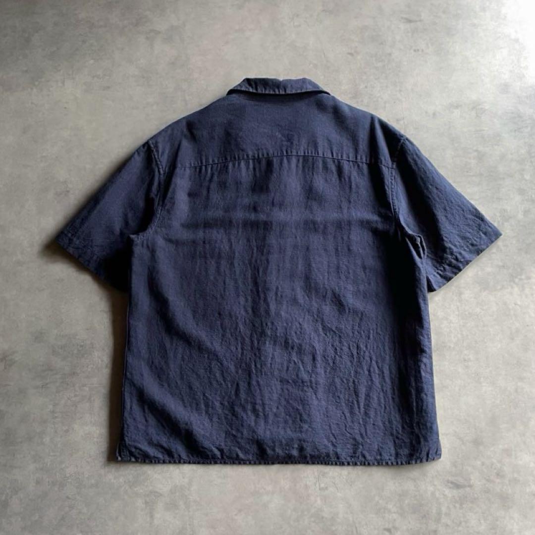 00s Banana Republic リネン オープンカラーシャツ 短丈 開襟 00s Banana Republic リネン オープンカラーシャツ 短丈 開襟