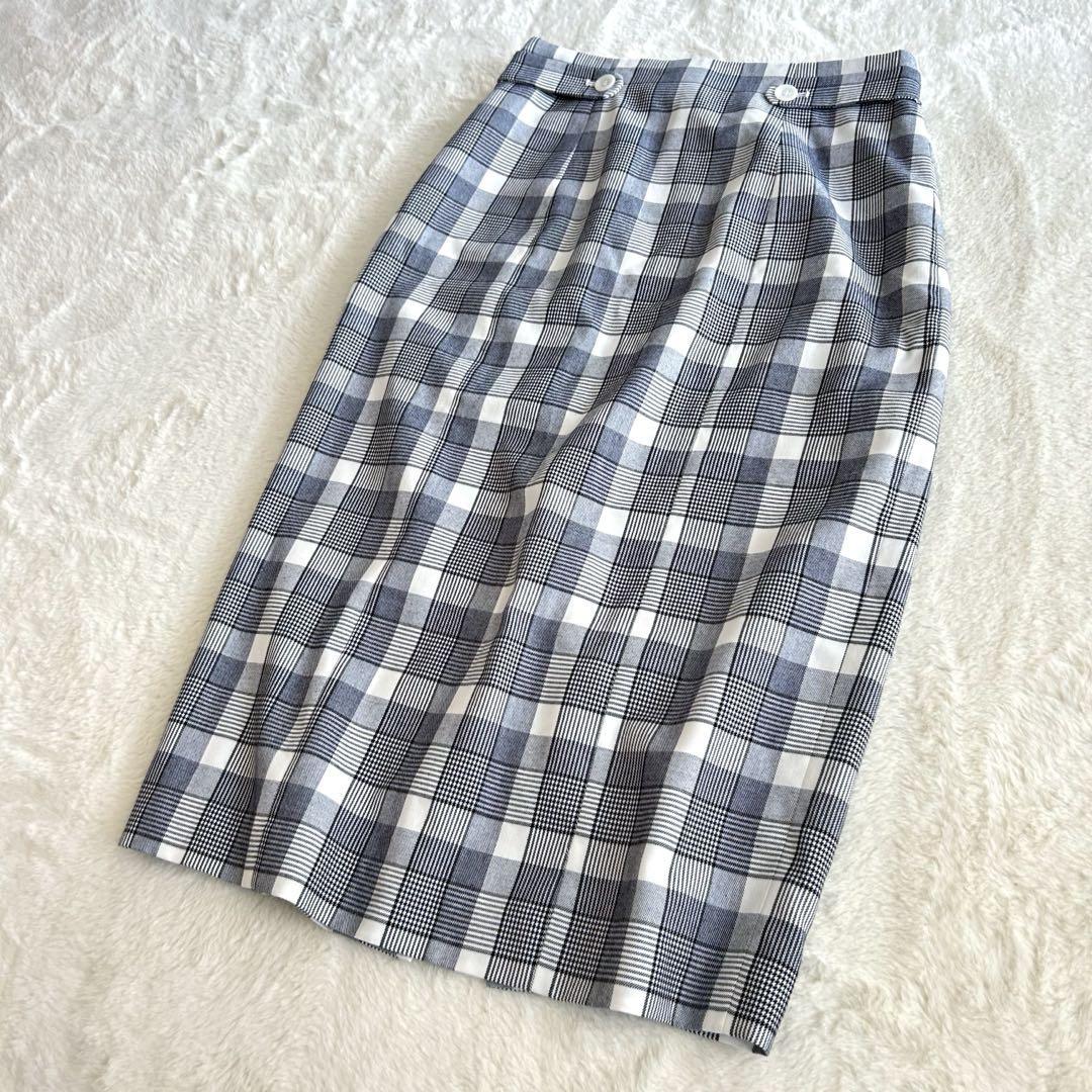 THE SUIT COMPANY スカート サイズ38 チェック柄 ブルー系