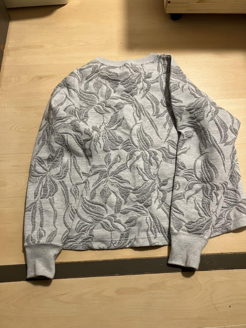 UNITED ARROWS 花柄スウェットトレーナー グレー