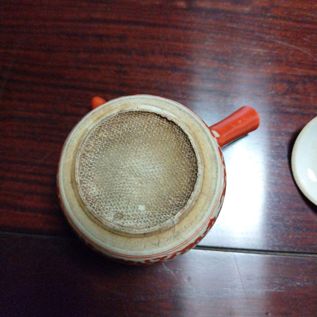 明治時代　九谷焼　赤絵　急須 骨董　古美術　時代物