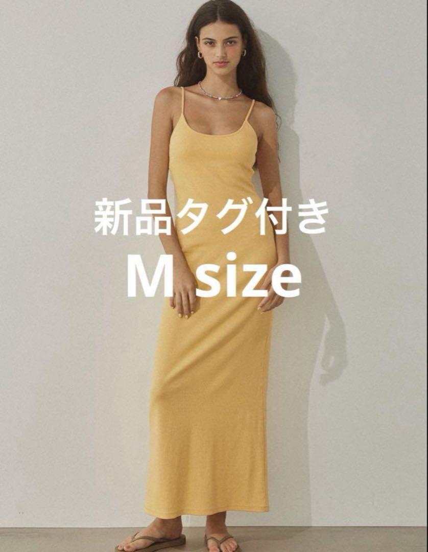 新品アリシアスタン Wellness Rib Dress マンゴー ワンピ M 新品✨アリシアスタン Wellness Rib Dress マンゴー ワンピ M