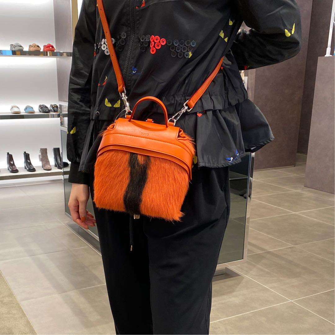 ファッショ 希少TODS オレンジ ミンク YAozX-m72240531385 トッズ人気ウェーブバッグミニ までの