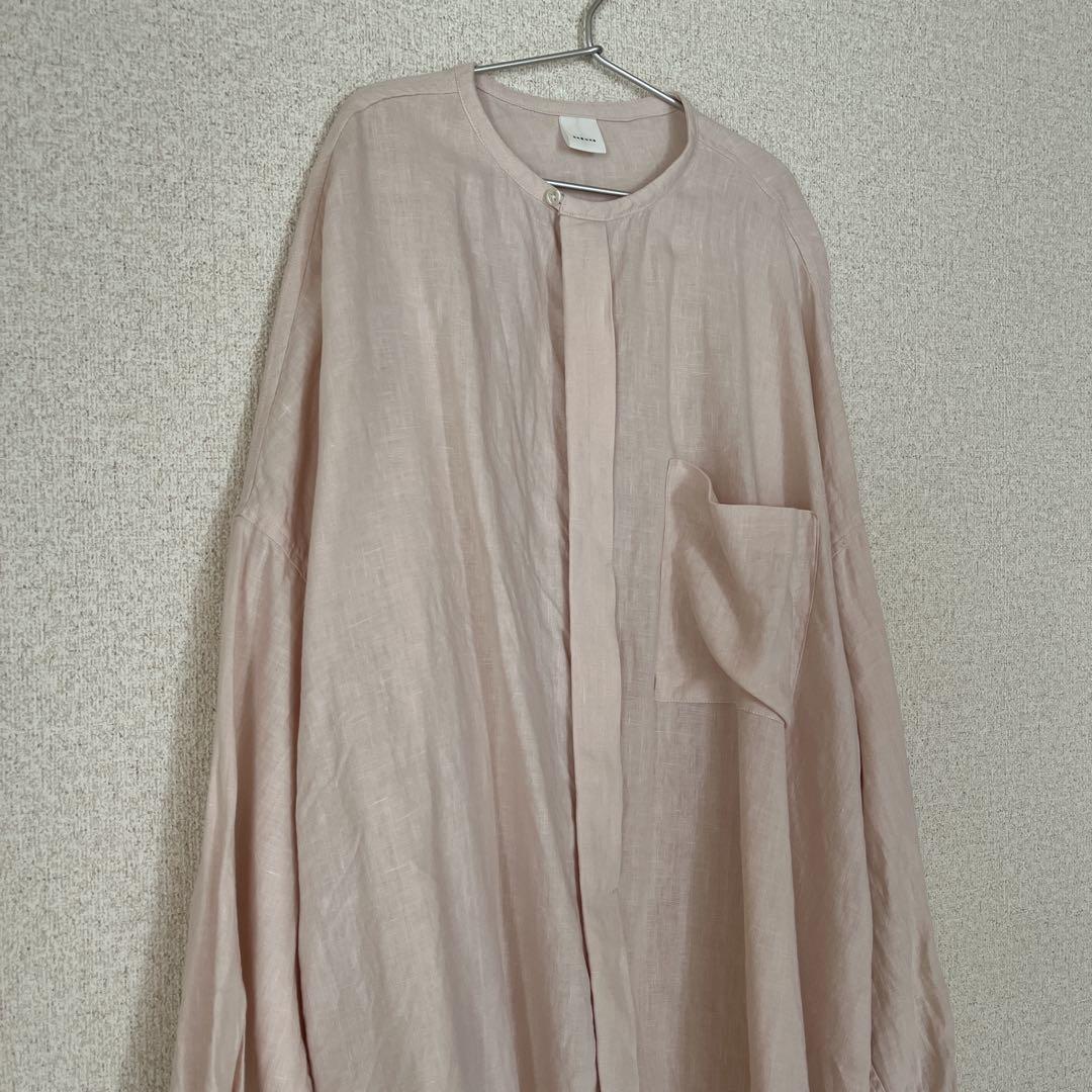 かぐれ　リネンチュニックシャツ　ピンク　25ss かぐれ リネンチュニックシャツ ピンク - メルカリ