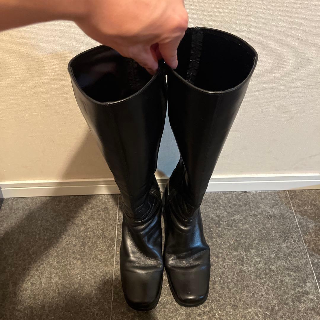 黒 レザー ロングブーツ calzeria HOSONO Aoyama