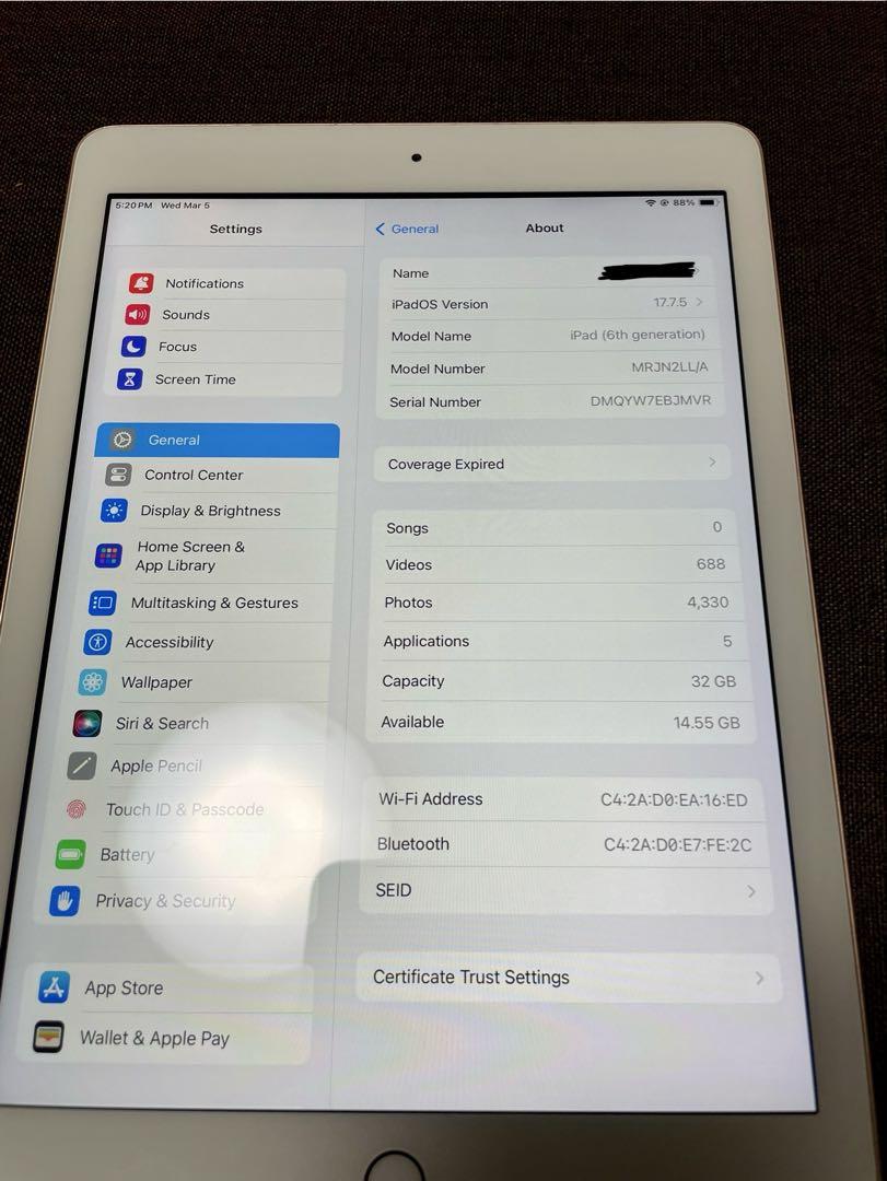 Apple iPad (第6世代) ゴールド 32GB