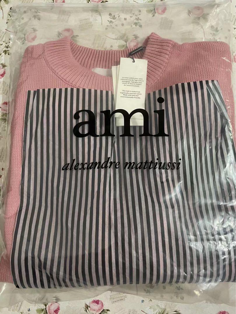 未使用 amiparis アミパリス ニット ロゴクルーネックセーター M