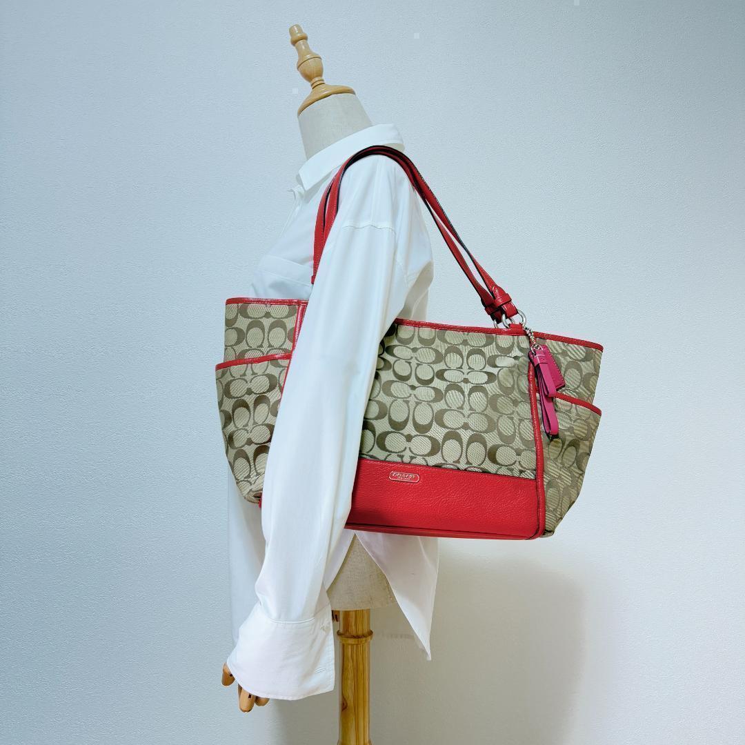 ✨希少✨COACH コーチ　シグネチャー　トートバッグ　キャンバス　レザー