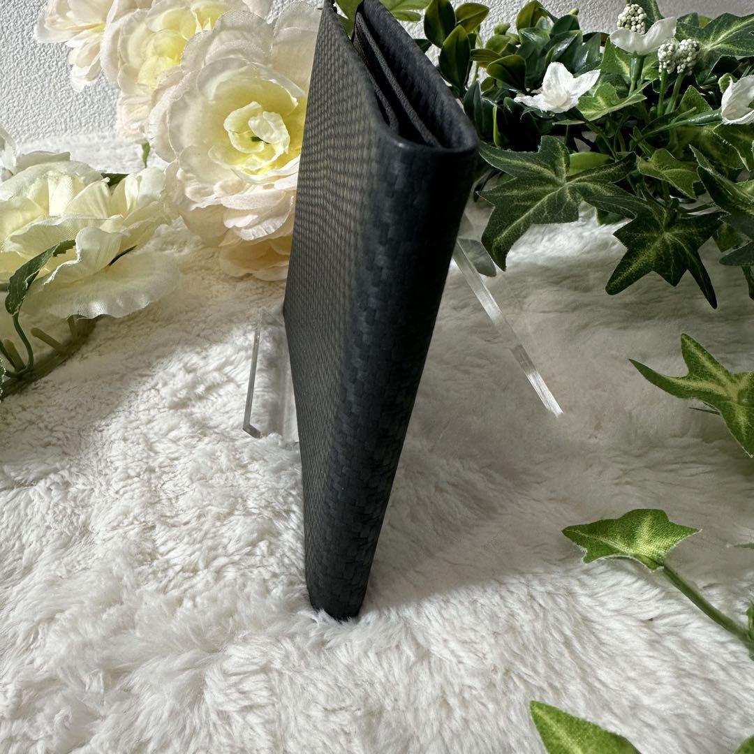 極美品　レア dunhill カーボンレザー 二つ折り 財布 カードケース