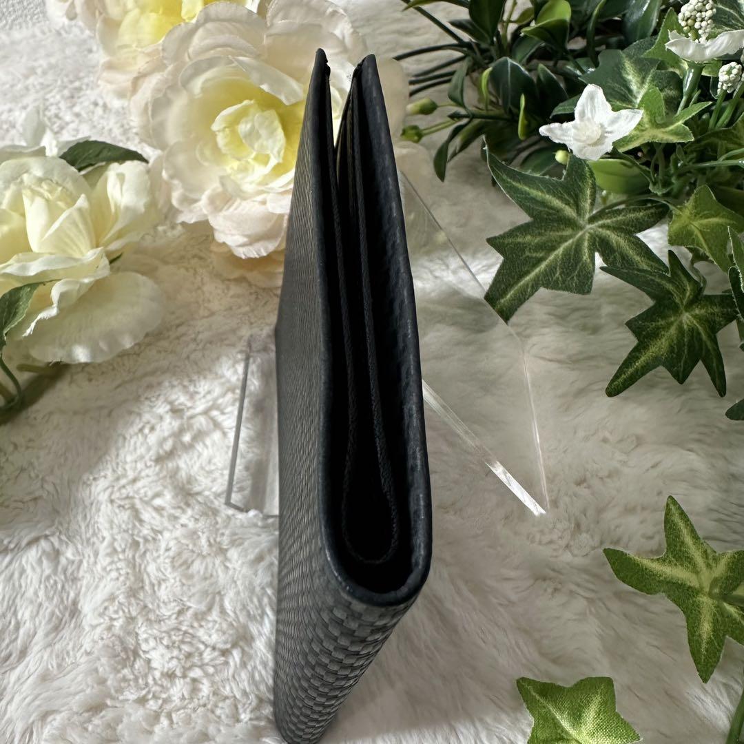 極美品　レア dunhill カーボンレザー 二つ折り 財布 カードケース