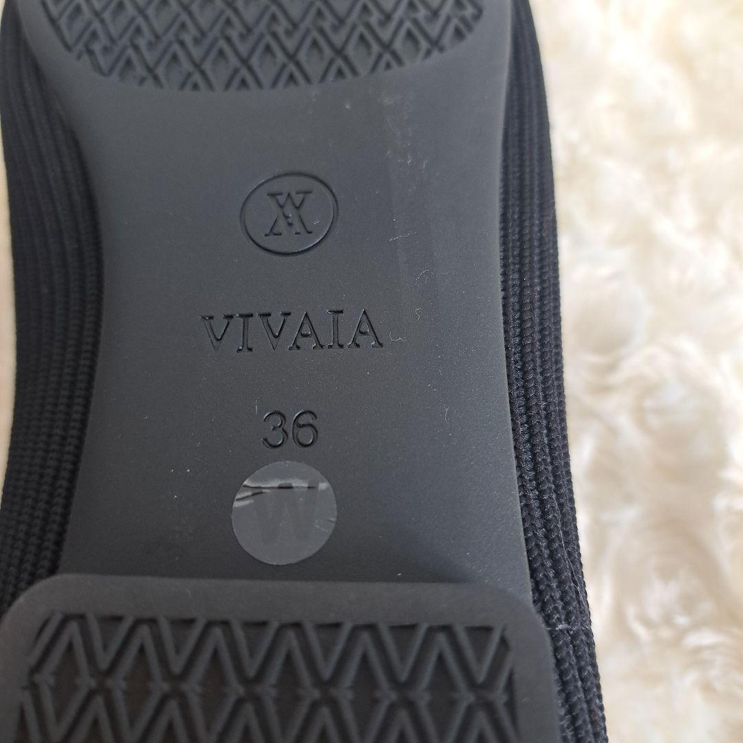 新品未使用　VIVAIA フラットシューズ ニットパンプス スクエアトゥ 黒